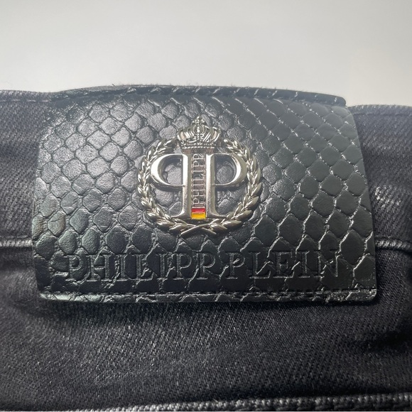 Philipp Plein Amiri Jeans Men’s Patch Distressed faded black and grey Jean SZ 38 - Picture 5 of 17